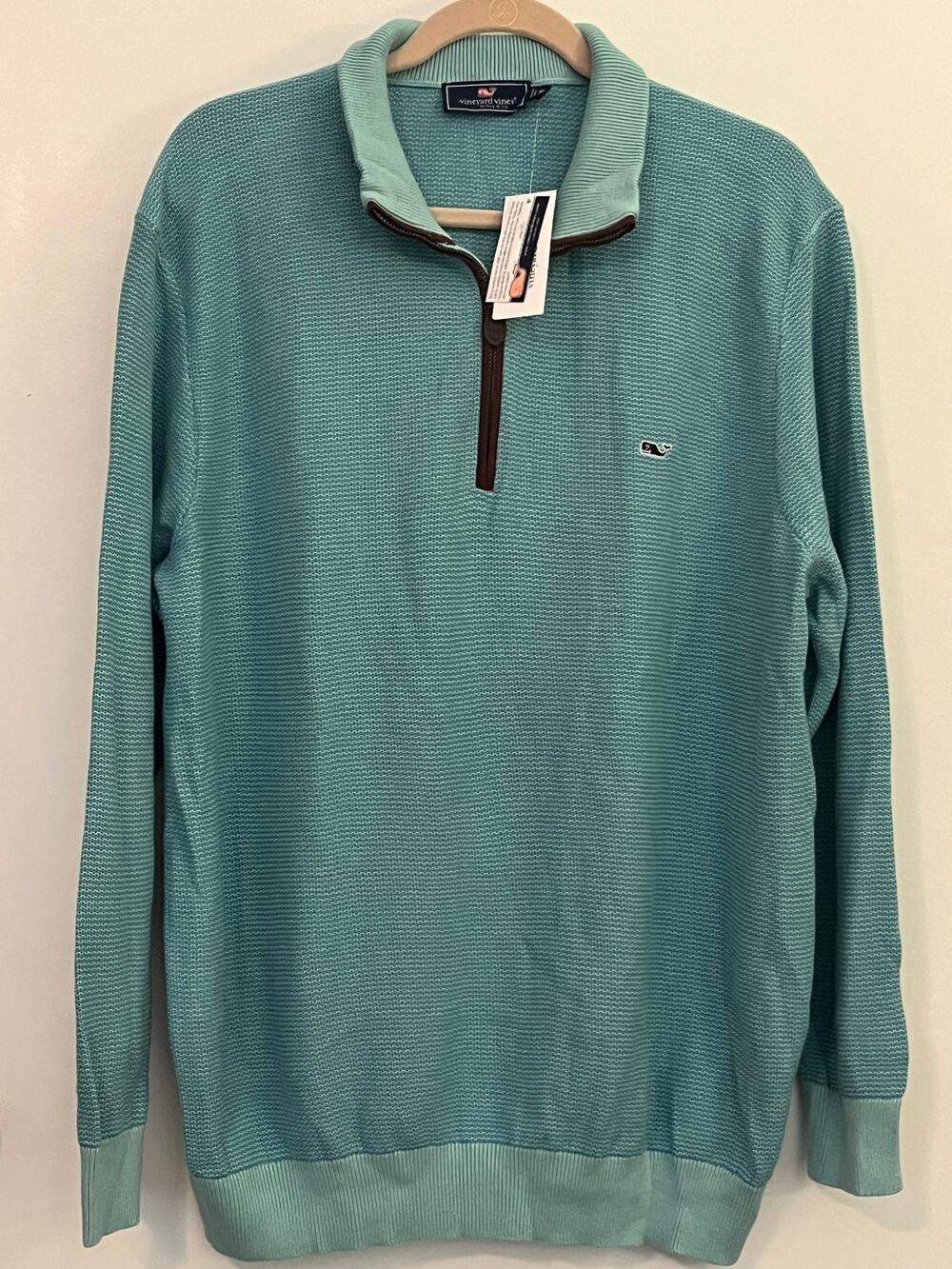 Vineyard Vines Turquoise Blue 1/4 Zip Sweater Men’s XL